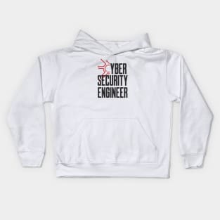 Cyber Security Engineer Red Circuits Kids Hoodie